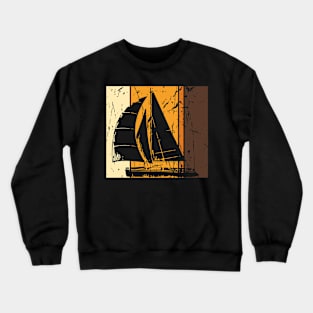 Sailing Vintage Retro Boat Water Wind Crewneck Sweatshirt